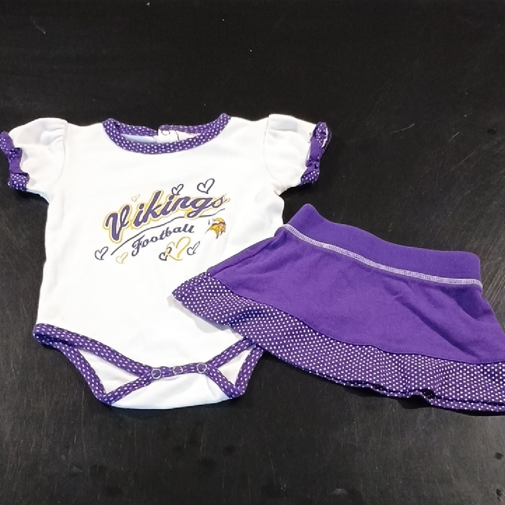 NFL Vikings Purple and White Baby Outfit